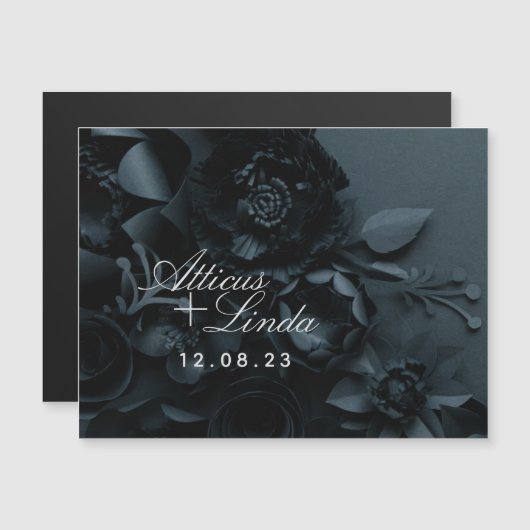 Elegant Black Weddenschap met dank op je kaart (Voorkant / Achterkant)