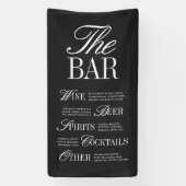 Elegant Black Wedding Bar Menu Reception Decor Spandoek (Verticaal)