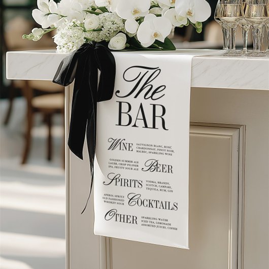 Elegant Black Wedding Bar Menu Reception Decor Spandoek