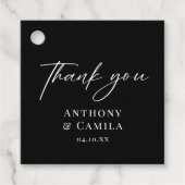 Elegant Black Wedding Bedankjes Labels (Voorkant)