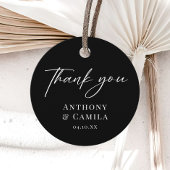 Elegant Black Wedding Bedankjes Labels
