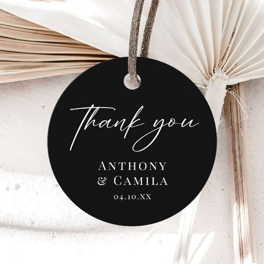 Elegant Black Wedding Bedankjes Labels