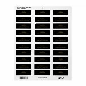 Elegant Black Wedding Etiket (Full Sheet)