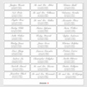 Elegant Black Wedding Guest Adresetiketten Sticker (Vel)
