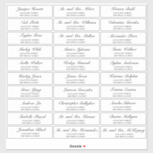 Elegant Black Wedding Guest Adresetiketten Sticker
