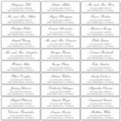 Elegant Black Wedding Guest Adresetiketten Sticker (Voorkant)