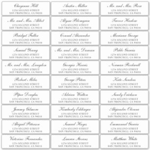 Elegant Black Wedding Guest Adresetiketten Sticker