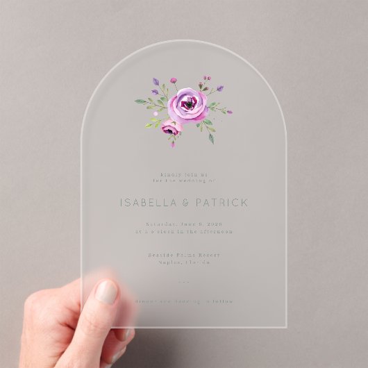 Elegant Black Wedding Invitation Acryl Uitnodigingen (Insitu (Draagbaar))
