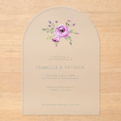 Elegant Black Wedding Invitation Acryl Uitnodigingen (Voorkant)