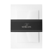 Elegant Black Wedding Invitation Belly Band Uitnodigingen Wikkel (Voorkant Voorbeeld)