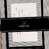 Elegant Black Wedding Invitation Belly Band Uitnodigingen Wikkel