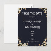 Elegant Black Wedding Invitation Briefkaart (Voorkant / Achterkant)
