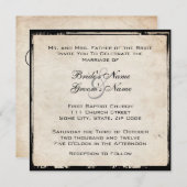Elegant Black Wedding Invitation Kaart (Voorkant / Achterkant)