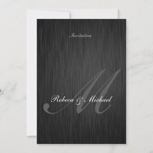 Elegant Black Wedding Invitation Kaart (Voorkant)