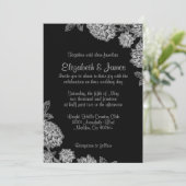 Elegant Black Wedding Invitations Kaart (Staand voorkant)