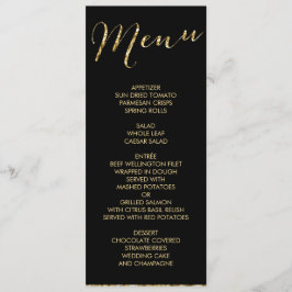 Elegant Black Wedding Menu Gold Foil