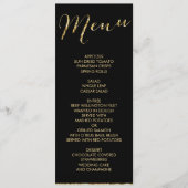 Elegant Black Wedding Menu Gold Foil (Voorkant)