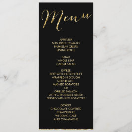Elegant Black Wedding Menu Gold Foil
