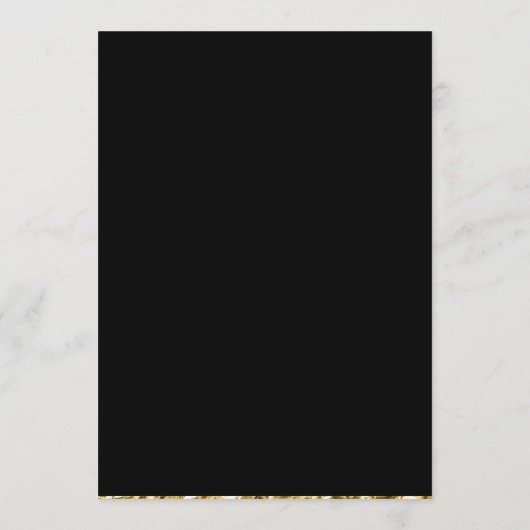 Elegant Black Wedding Menu met Gold Foil (Achterkant)