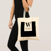 Elegant Black Wedding Monogram | Minimalist Couple Tote Bag (Voorkant (product))