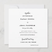 Elegant Black Wedding Monogram Square Invitation Kaart (Voorkant)