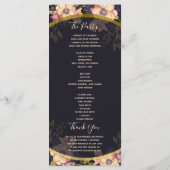 Elegant Black Wedding Programmakaart (Achterkant)