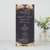 Elegant Black Wedding Programmakaart (Staand voorkant)