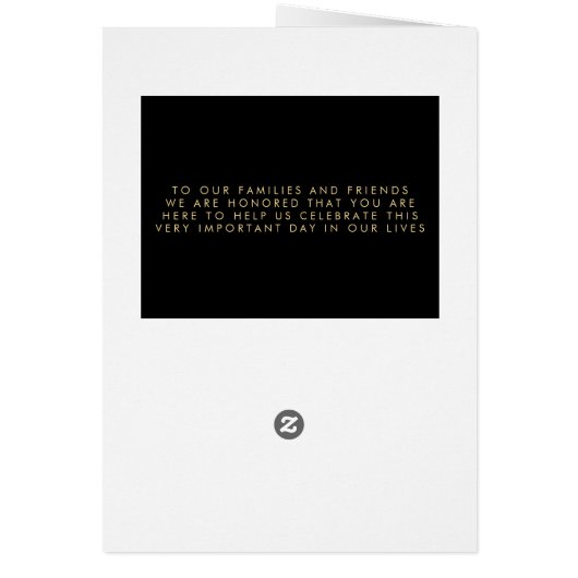 Elegant Black Wedding Programs with Gold Foil (Achterkant)