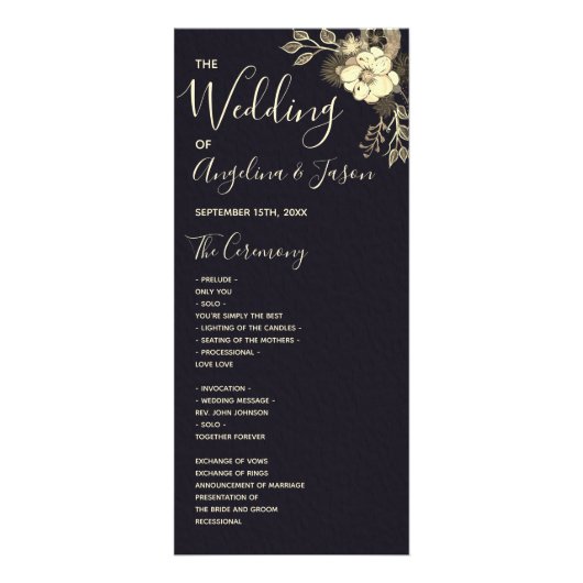 Elegant Black Wedding Reclamekaart (Voorkant)