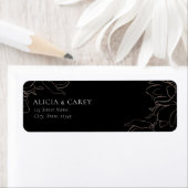 Elegant Black Wedding Return Address Label (Insitu)