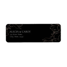Elegant Black Wedding Return Address Label
