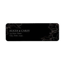Elegant Black Wedding Return Address Label