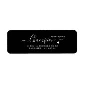 Elegant Black Wedding Return Address Label (Voorkant)