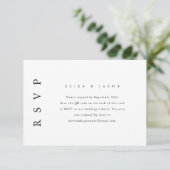 Elegant Black Wedding RSVP met QR-code Kaartje (Staand voorkant)