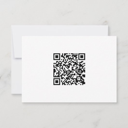 Elegant Black Wedding RSVP met QR-code Kaartje (Achterkant)