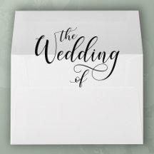Elegant Black Wedding Script 5x7 Wedding Envelope