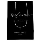 Elegant Black Wedding Welcome Favors Medium Cadeauzakje (Achterkant)