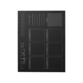 Elegant Black Weekly Planner Notitieblok (Linkerzijde)