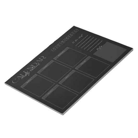 Elegant Black Weekly Planner Notitieblok (Schuin)
