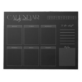 Elegant Black Weekly Planner Notitieblok