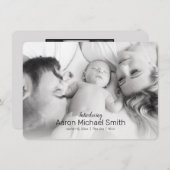 Elegant Black & White 2 Fotoaankondiging Kaart (Voorkant / Achterkant)