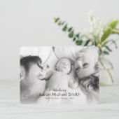 Elegant Black & White 2 Fotoaankondiging Kaart (Staand voorkant)
