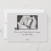 Elegant Black & White 2 Fotoaankondiging Kaart (Achterkant)