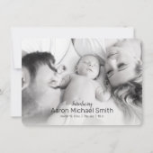 Elegant Black & White 2 Fotoaankondiging Kaart (Voorkant)