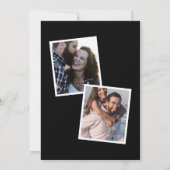 Elegant Black & White 2 Photo Lace Wedding Kaart (Achterkant)