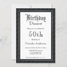 Elegant Black & White 50th Birthday Dinner