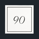 Elegant Black White 90th Birthday Servet<br><div class="desc">Een elegant zwart-wit ontwerp met een leeftijd op de voorkant van de aangepaste servet. Verander eenvoudig de leeftijd voor uw eigen aangepaste ontwerp.</div>