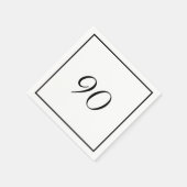 Elegant Black White 90th Birthday Servet (Hoek)