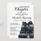 Elegant Black & White A New Chapter Bridal Shower  Kaart (Voorkant / Achterkant)