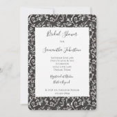 Elegant Black White Abstract Bridal Shower Kaart (Voorkant)